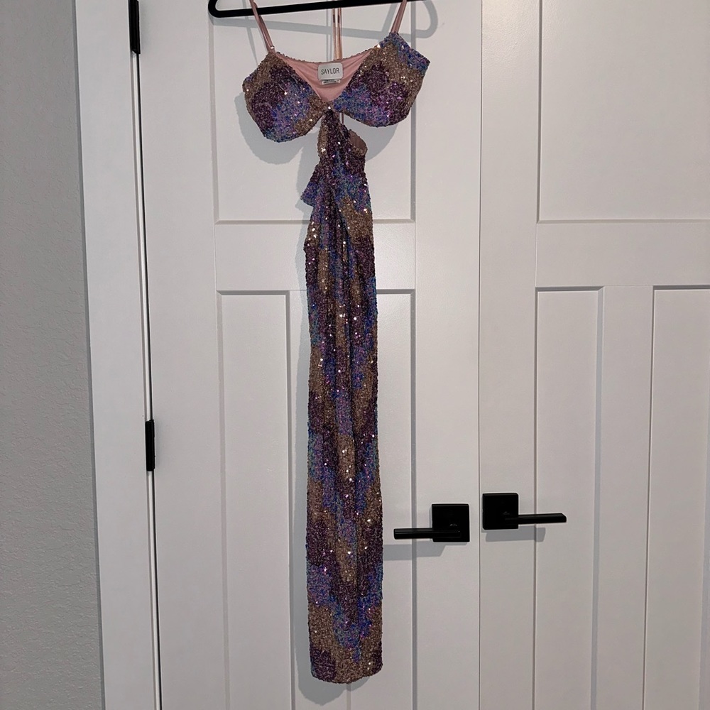 SAYLOR sequin embellished maxi dress